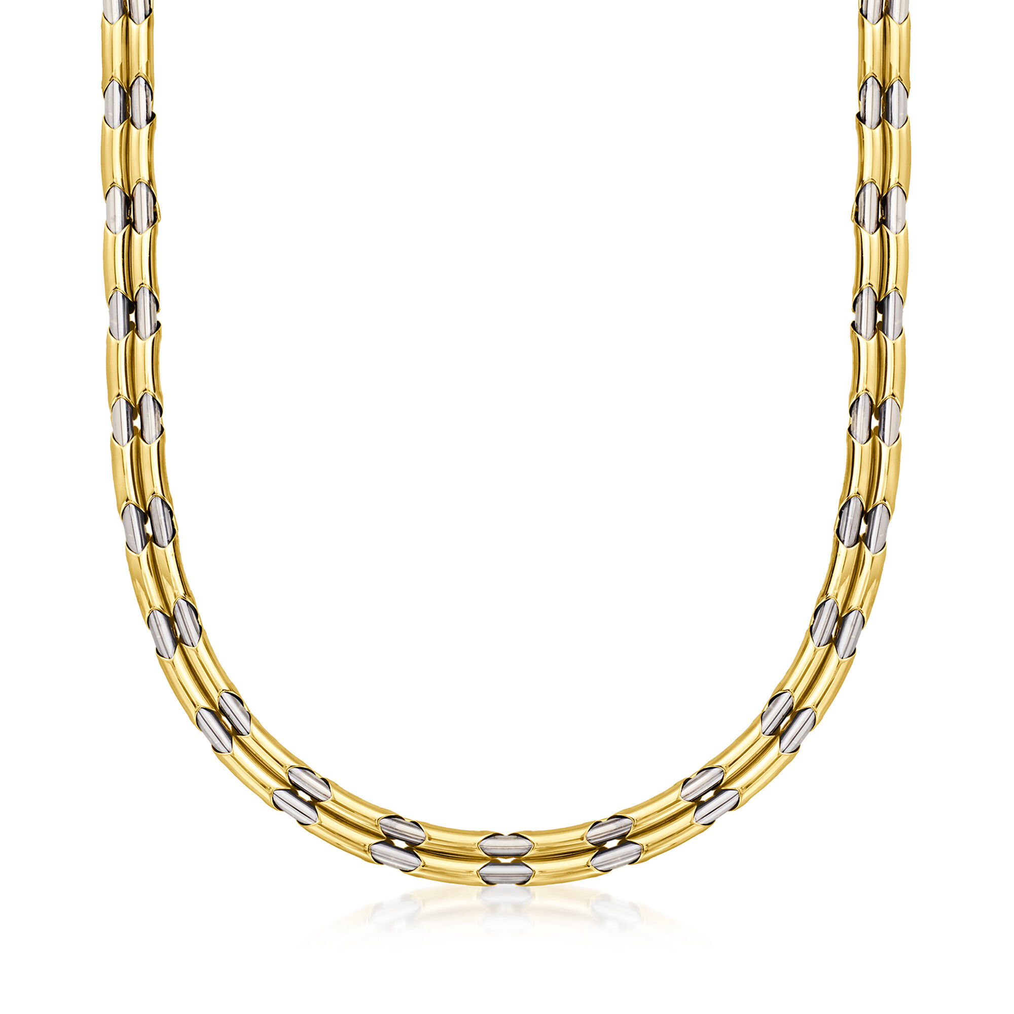 C. 1990 Vintage Chimento 18kt Two-Tone Gold Necklace. 17&quot