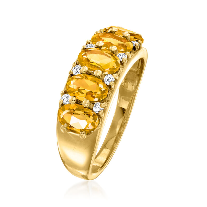 2.00 ct. t.w. Citrine and .30 ct. t.w. White Zircon Ring in 18kt Gold Over Sterling image number 2
