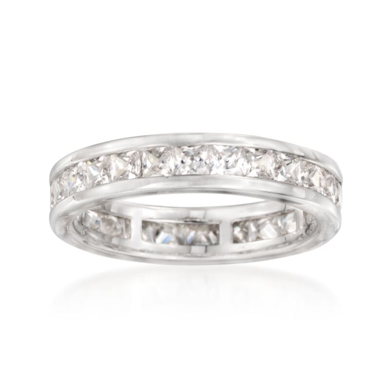 2.30 ct. t.w. Princess-Cut CZ Eternity Band in Sterling Silver image number 0