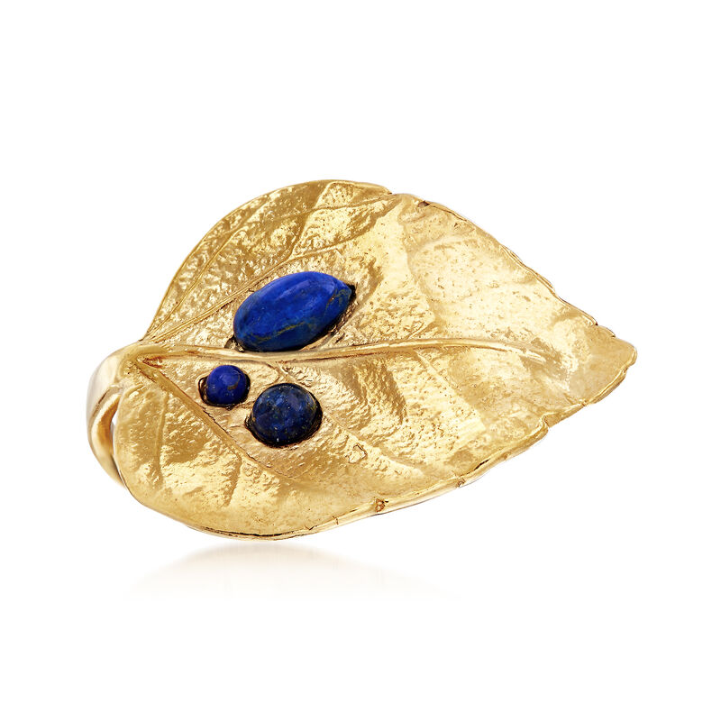 Lapis Leaf Ring in 18kt Gold Over Sterling image number 0
