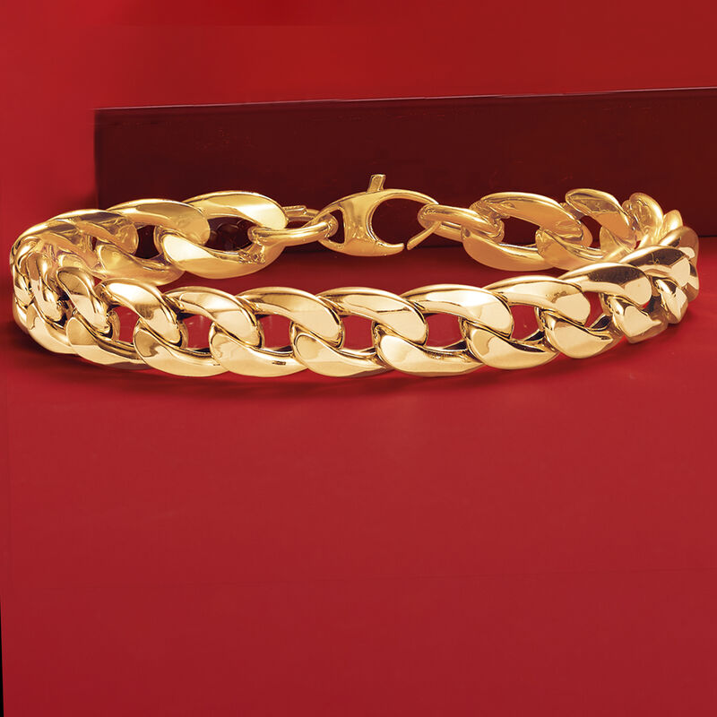 Italian 14kt Yellow Gold Curb-Link Bracelet image number 4