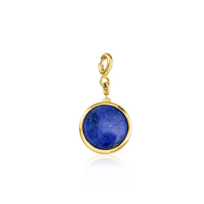 Turquoise and Lapis Reversible Charm in 18kt Gold Over Sterling