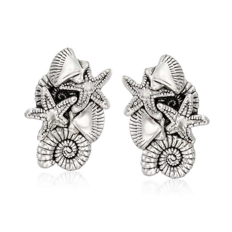 Sterling Silver Sealife Earrings image number 0