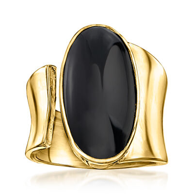 Onyx Wrap Ring in 18kt Gold Over Sterling