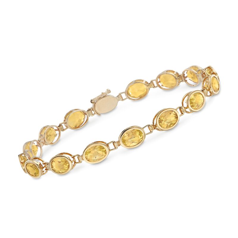 10.00 ct. t.w. Oval Bezel-Set Citrine Bracelet in 14kt Yellow Gold image number 0