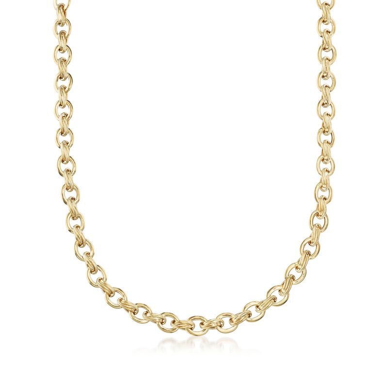 18kt Yellow Gold Oval-Link Necklace image number 0