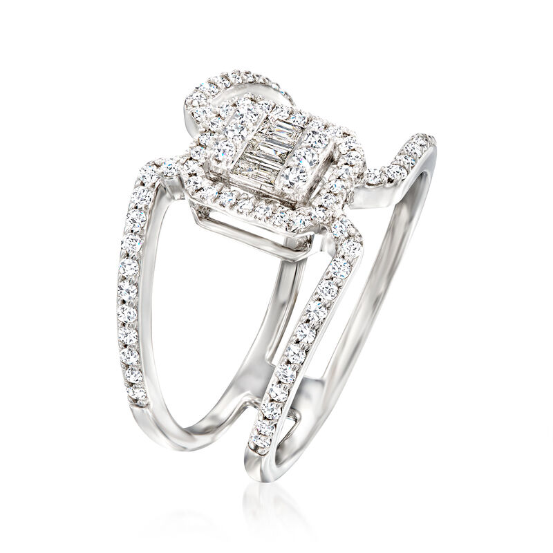 .50 ct. t.w. Baguette and Round Diamond Ring in 14kt White Gold image number 2