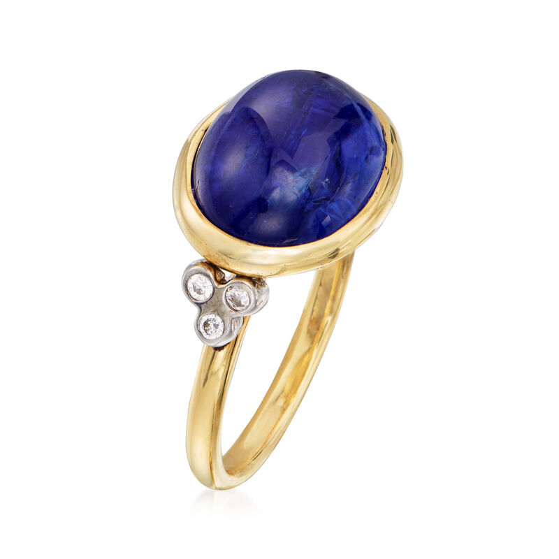 Mazza 8.40 Carat Tanzanite and .12 ct. t.w. Diamond Ring in 14kt Yellow Gold image number 2