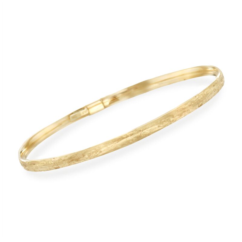 Italian 14kt Yellow Gold Multi-Finish Jewelry Set: Six Bangle Bracelets image number 2