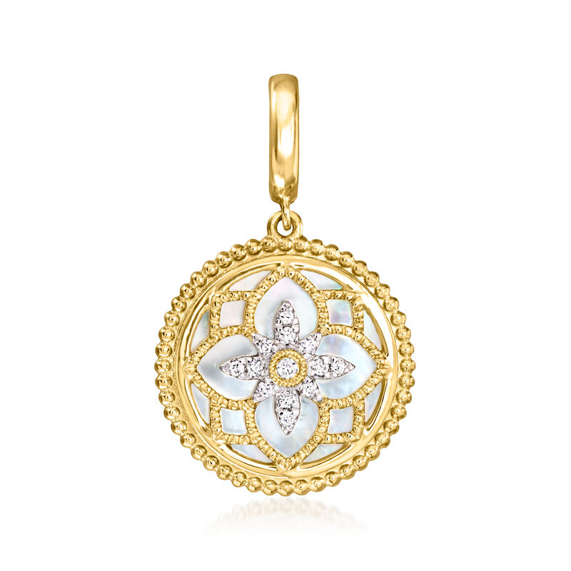 Gabriel & Co. Mother-of-Pearl and Diamond Pendant in 14kt Yellow Gold  image number 1