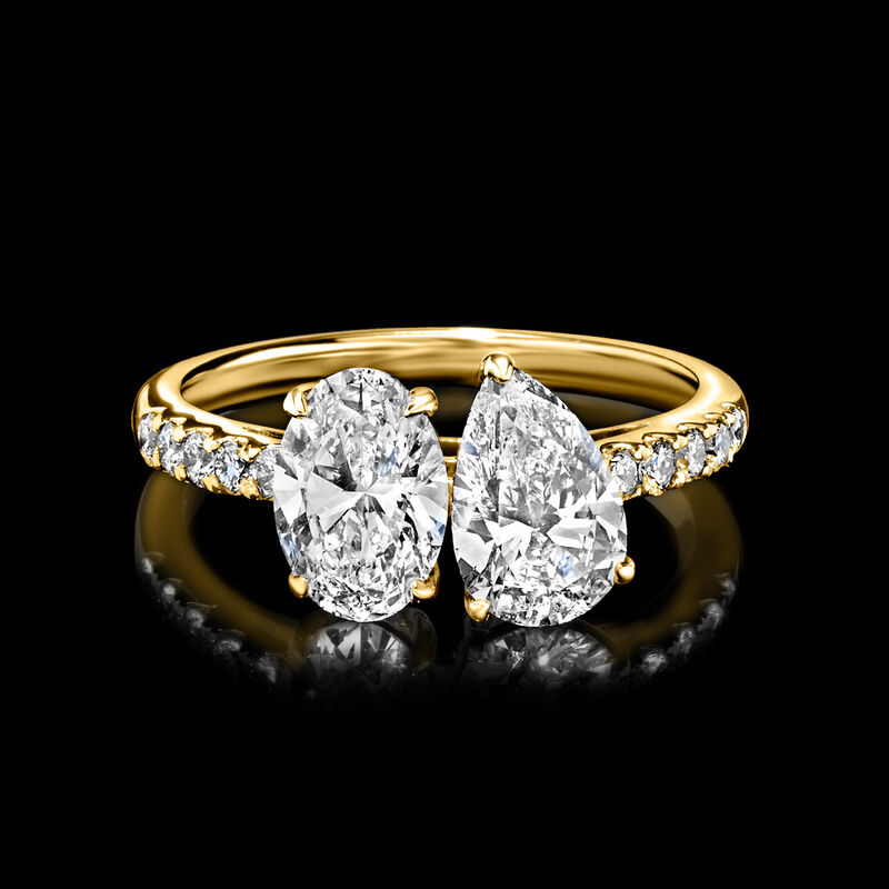 2.25 ct. t.w. Lab-Grown Diamond Toi et Moi Ring in 14kt Yellow Gold image number 3