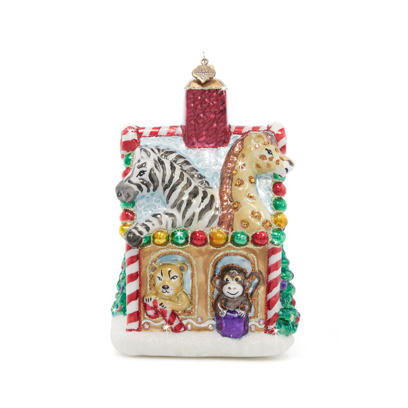Jay Strongwater Jeweled Baby's First Christmas Gingerbread House Ornament image number 1