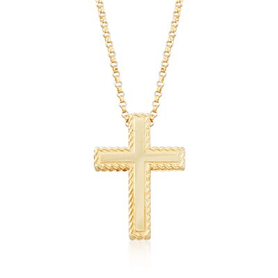 Roberto Coin "Princess" 18kt Yellow Gold Cross Pendant Necklace