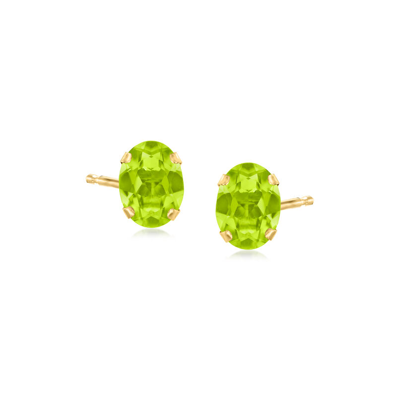 2.20 ct. t.w. Oval Peridot Martini Stud Earrings in 14kt Yellow Gold image number 0