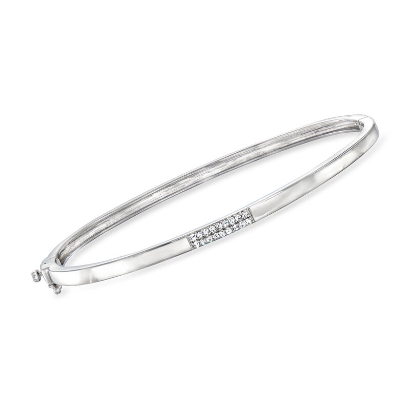 .10 ct. t.w. Pave Diamond Bangle Bracelet in Sterling Silver image number 0