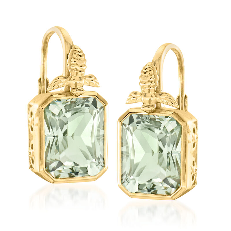 9.00 ct. t.w. Prasiolite Bumblebee Drop Earrings in 18kt Gold Over Sterling image number 3
