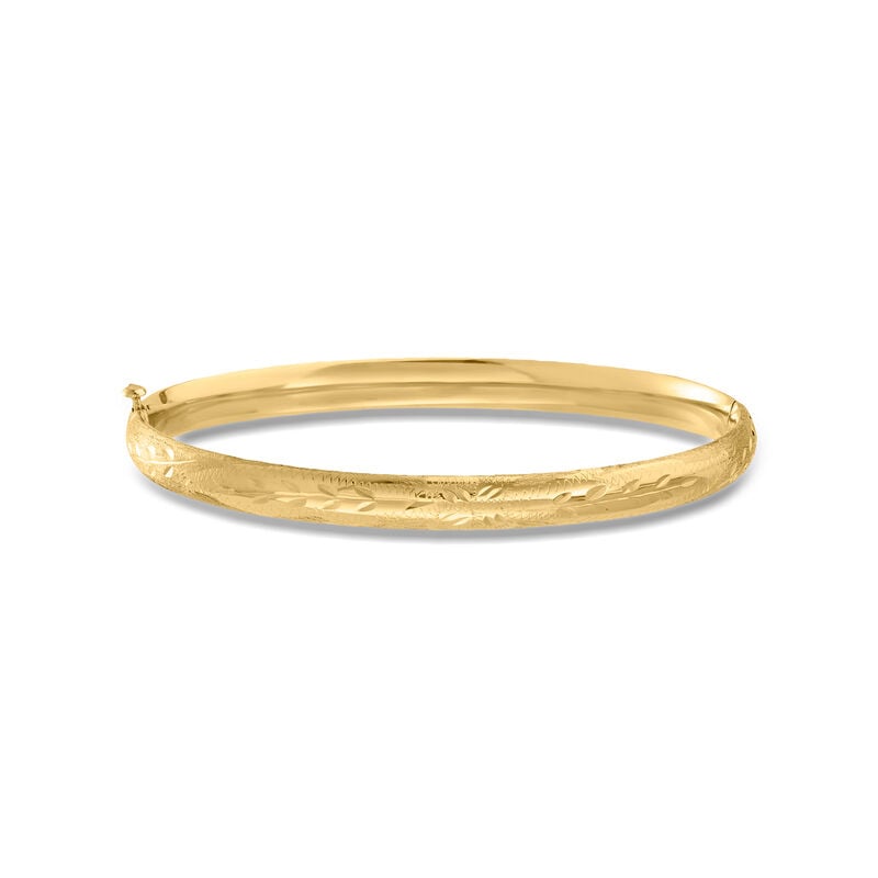 Child's 14kt Yellow Gold Floral Bangle Bracelet. 5.5" image number 0
