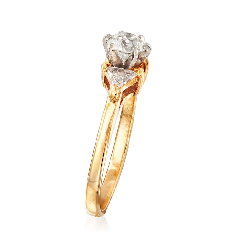 C. 1980 Vintage 1.10 ct. t.w. Diamond Ring in 14kt Yellow Gold. Size 7.5 image number 2