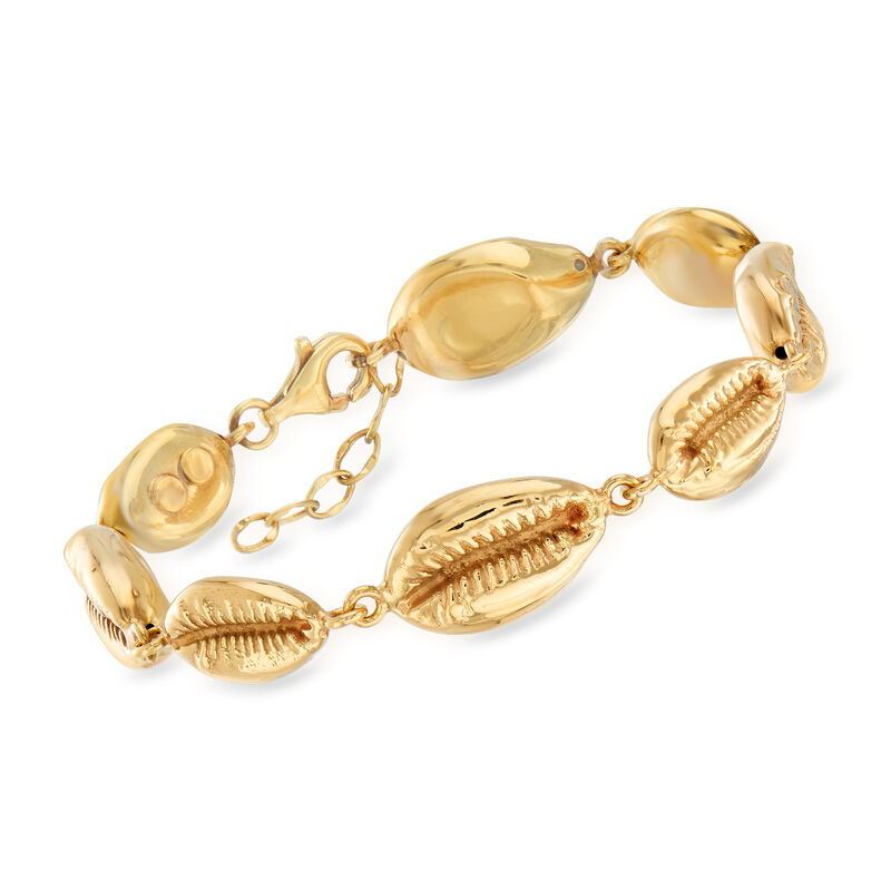 Italian 14kt Yellow Gold Puka Shell Bracelet image number 0