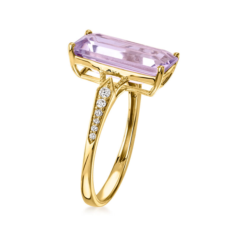 3.70 Carat Amethyst Ring with .10 ct. t.w. Diamonds in 14kt Yellow Gold image number 2