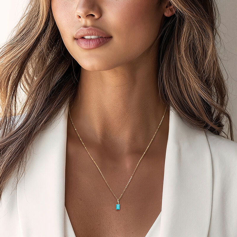 Turquoise Pendant in 10kt Yellow Gold  image number 0