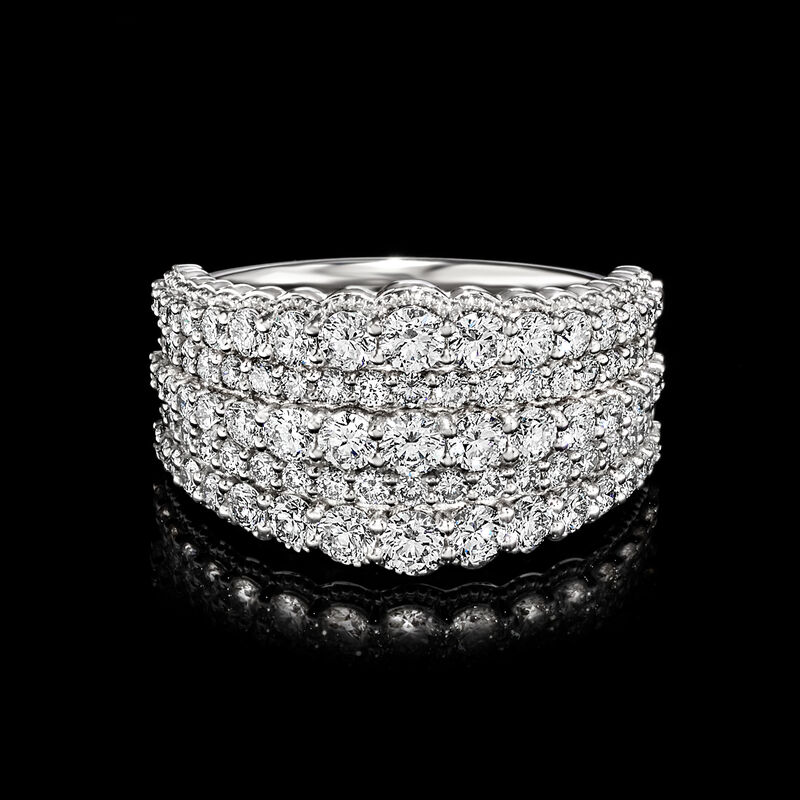 2.00 ct. t.w. Lab-Grown Diamond Multi-Row Ring in 14kt White Gold. Size 6 image number 3