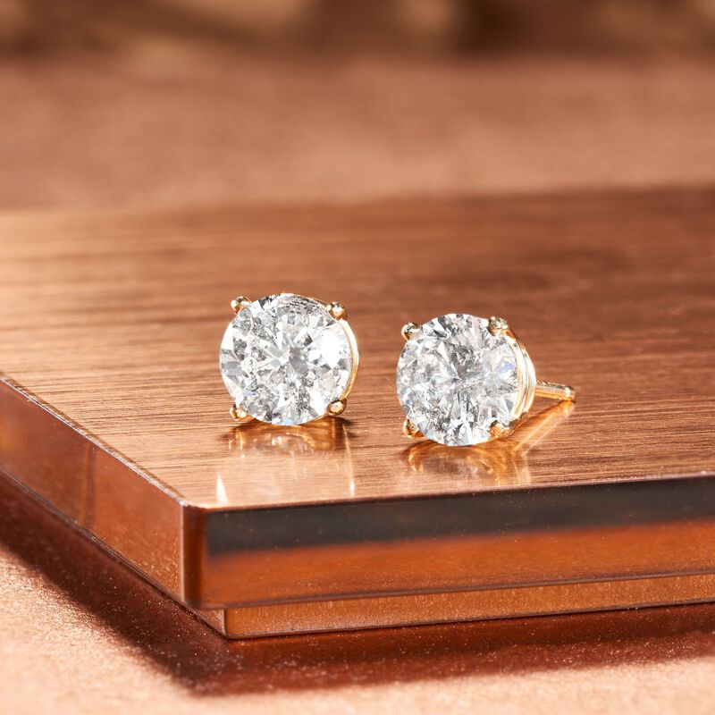 2.25 ct. t.w. Diamond Stud Earrings in 14kt Yellow Gold image number 3