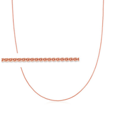 1.2mm 14kt Rose Gold Wheat-Chain Necklace