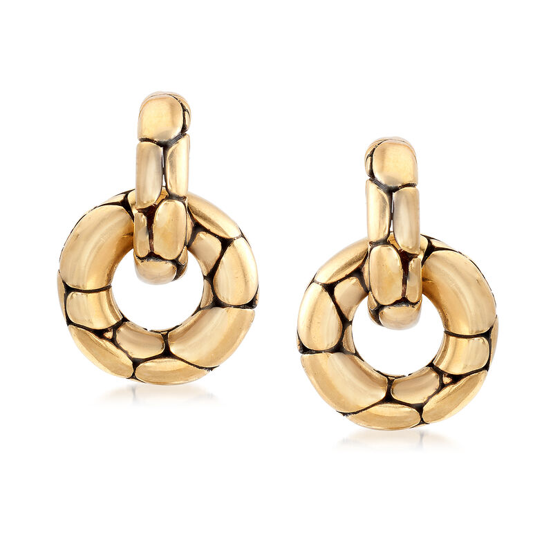 C. 1990 Vintage John Hardy 18kt Yellow Gold Doorknocker Earrings image number 0