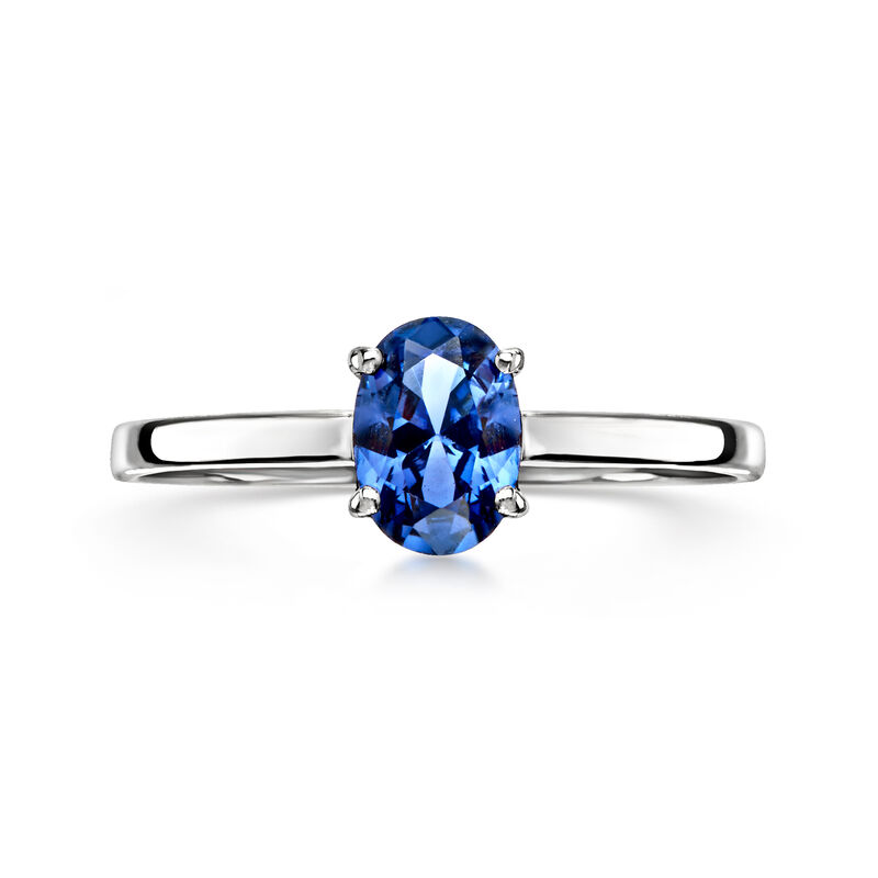 .80 Carat Lab-Grown Sapphire Ring in 10kt White Gold image number 0