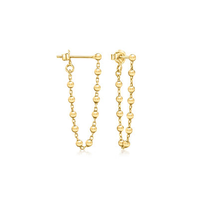 18kt Gold Vermeil Bead-Chain Drop Earrings