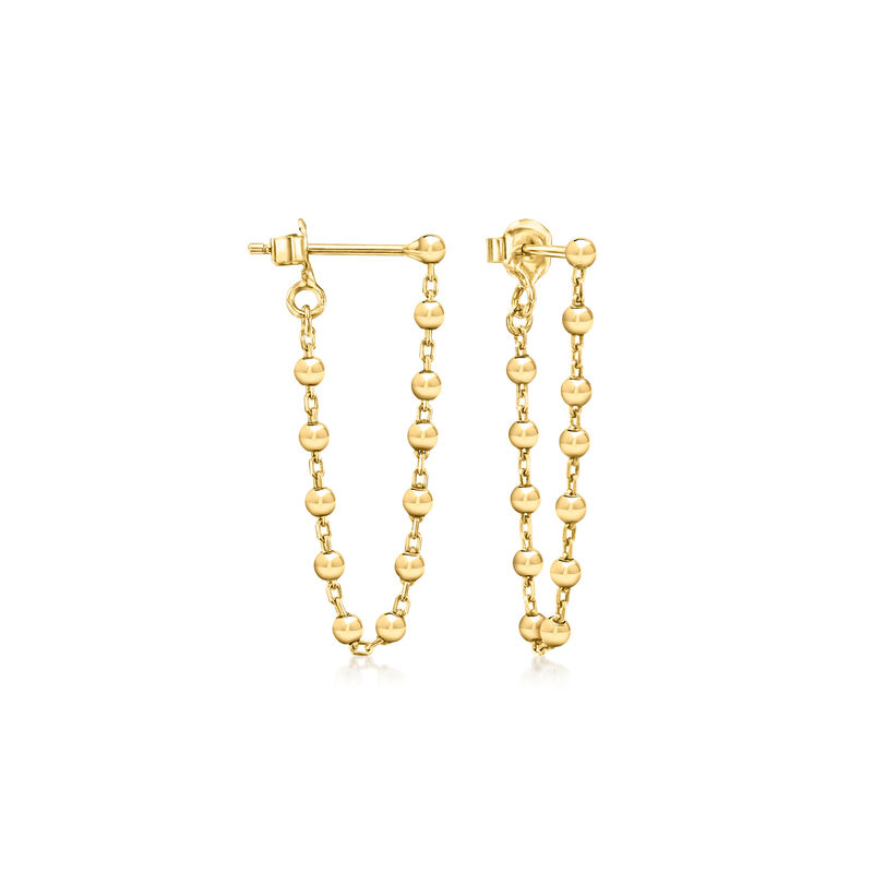 18kt Gold Vermeil Bead-Chain Drop Earrings image number 0