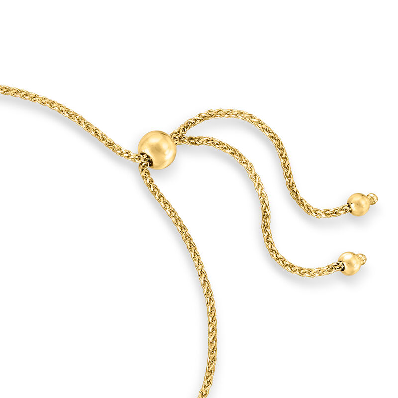 14kt Two-Tone Gold Infinity Symbol Bar Bolo Bracelet  image number 2