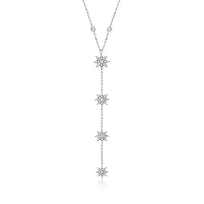 .75 ct. t.w. Lab-Grown Diamond Star Y-Necklace in Sterling Silver