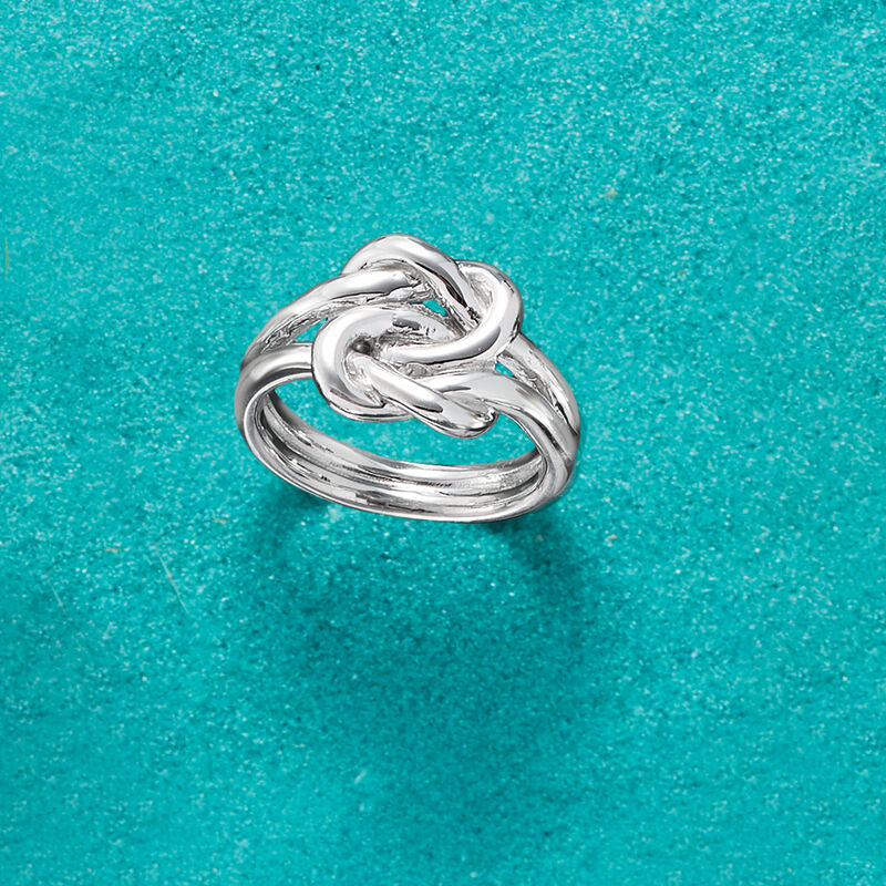 Italian Sterling Silver Double Love Knot Ring image number 3