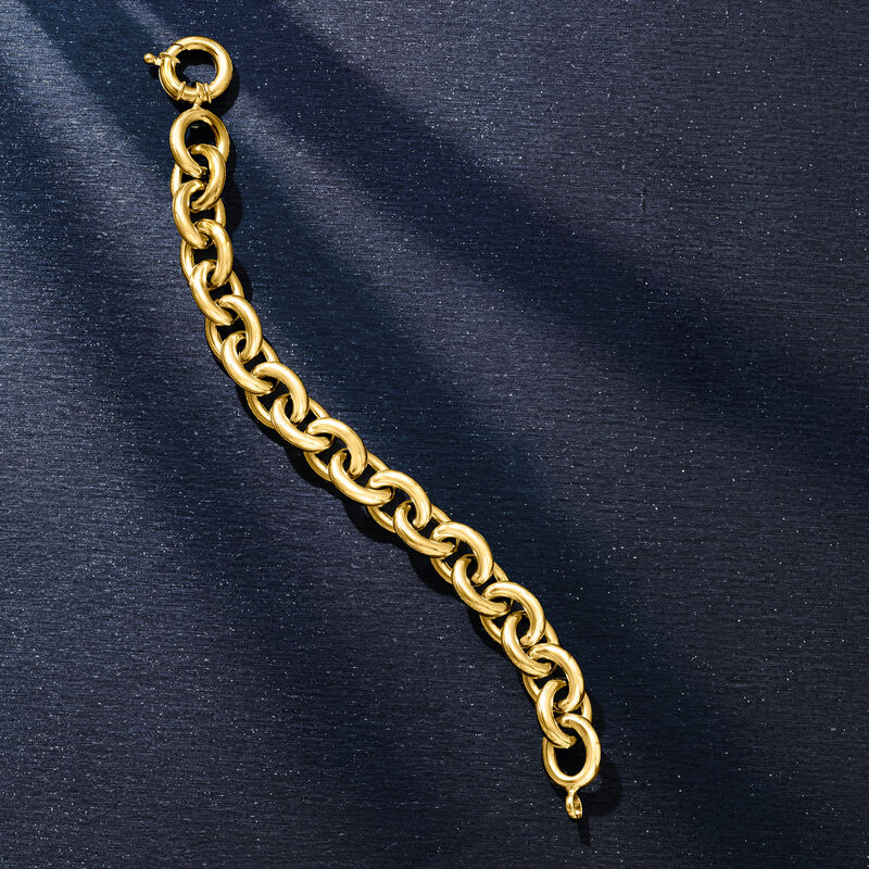 Italian 18kt Yellow Gold Cable-Chain Bracelet image number 2
