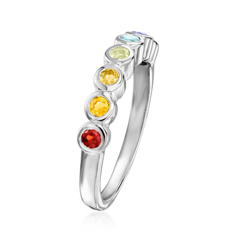 .48 ct. t.w. Bezel-Set Multi-Gemstone Ring in Sterling Silver image number 2