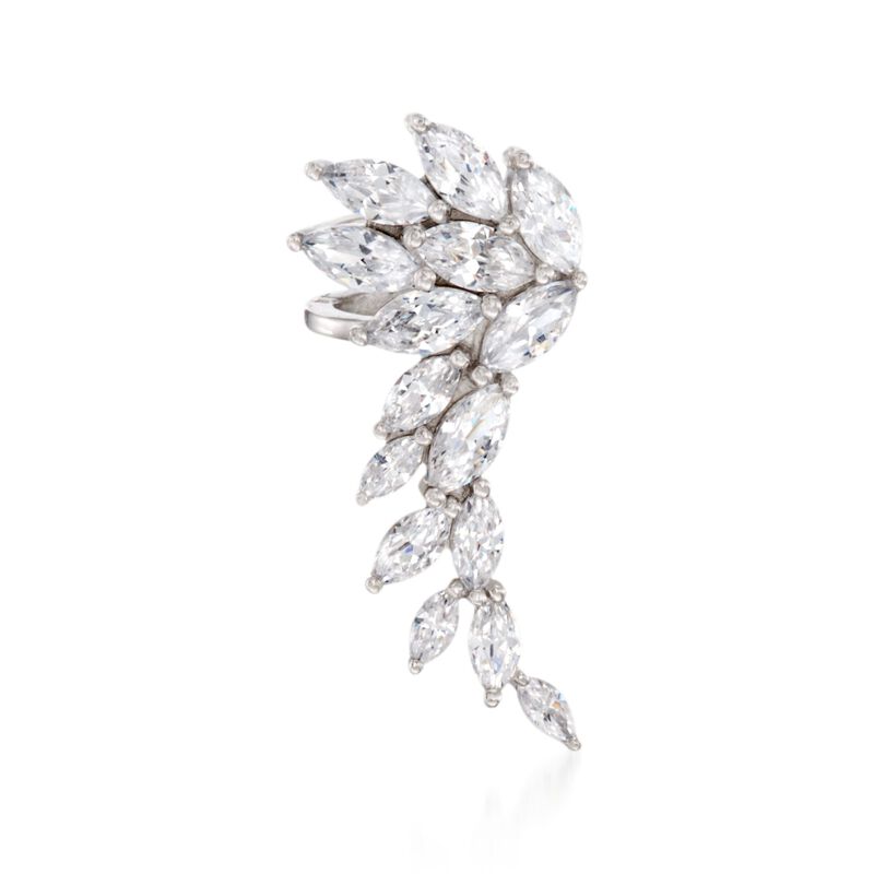 2.90 ct. t.w. CZ Angel Wing Cuff Earring in Sterling Silver image number 0