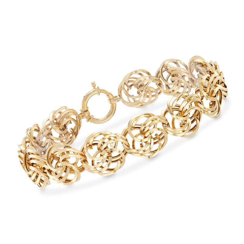 14kt Yellow Gold Rosette-Link Bracelet image number 0