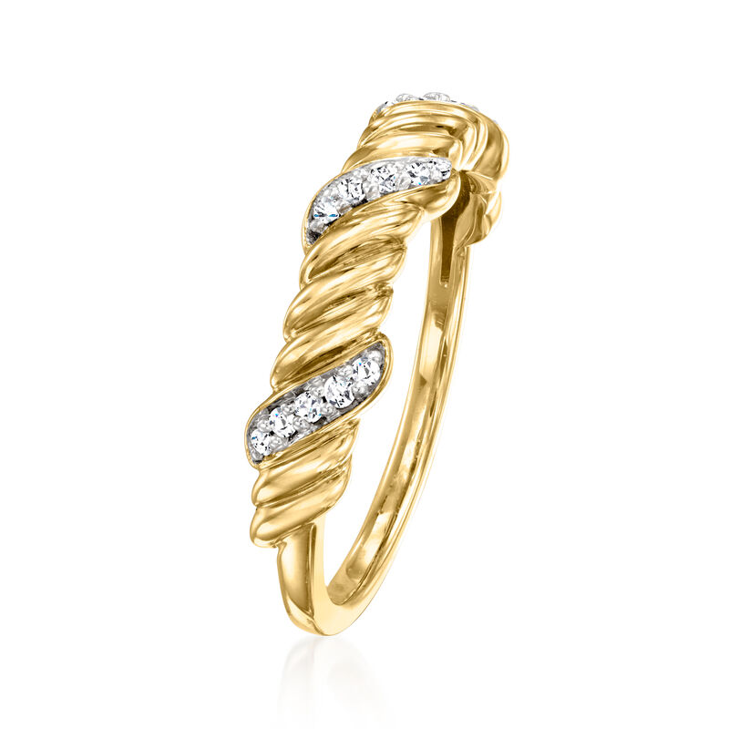 .10 ct. t.w. Diamond Twisted Ring in 14kt Yellow Gold image number 2