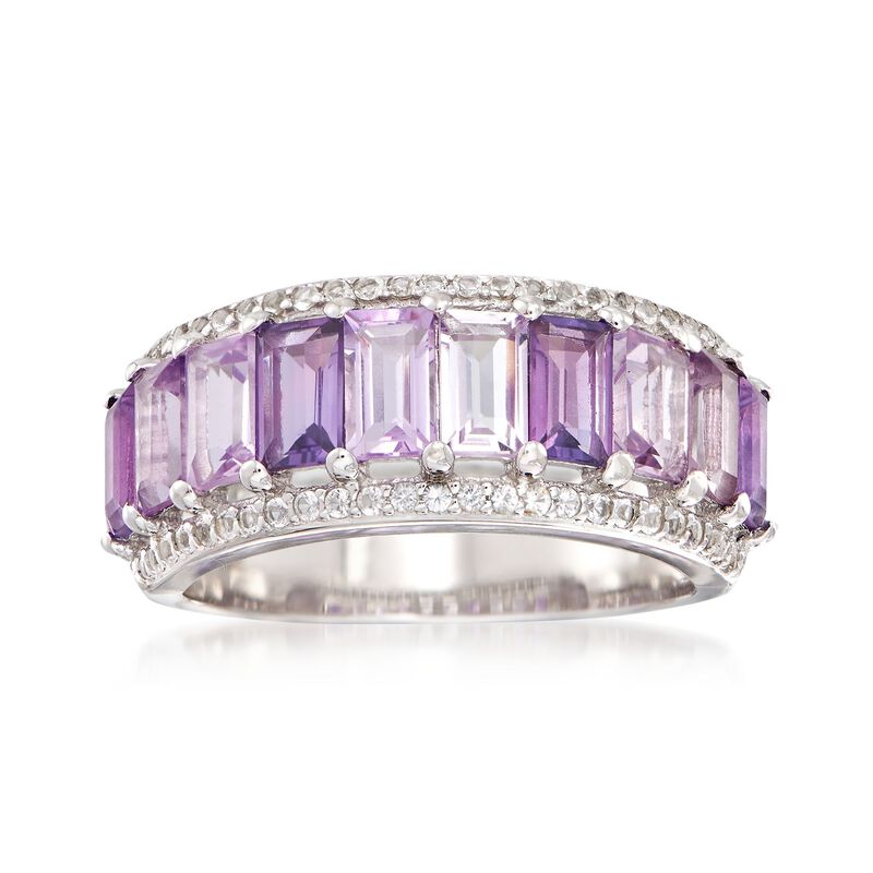 2.00 ct. t.w. African and Brazilian Amethyst Ring with .20 ct. t.w. White Topaz in Sterling Silver image number 0