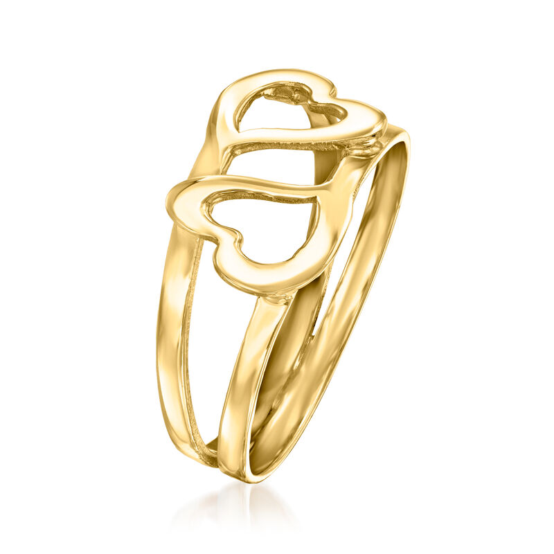 Italian 14kt Yellow Gold Heart Cutout Ring image number 2