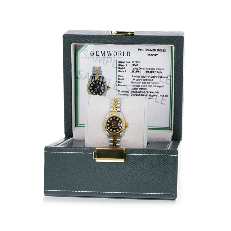 Pre-Owned Rolex Datejust Women's 26mm Automatic Stainless Steel and 18kt Yellow Gold Watch image number 3