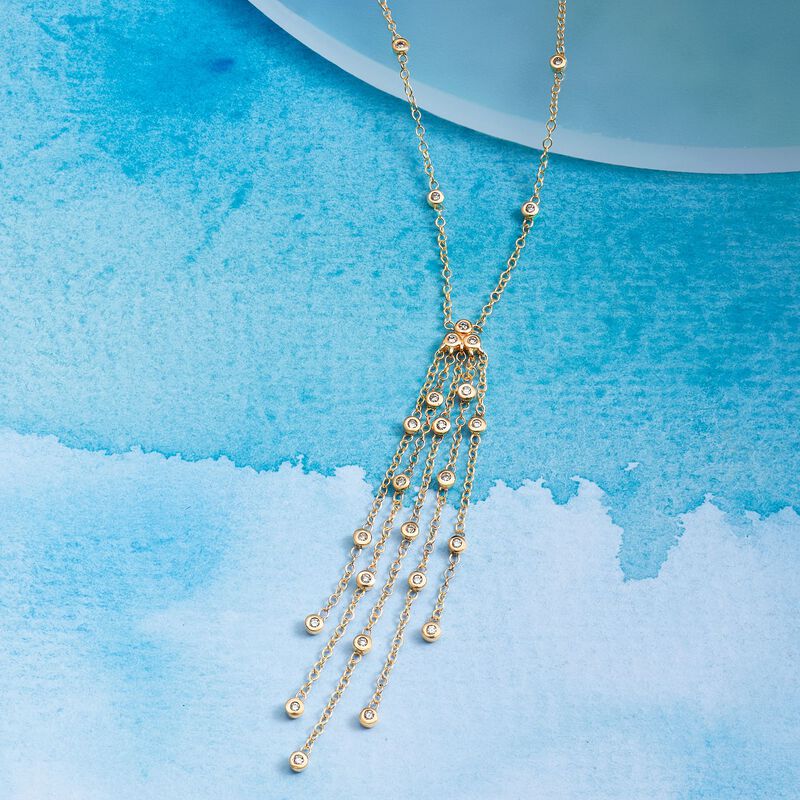 .20 ct. t.w. Diamond Tassel Necklace in 14kt Yellow Gold image number 2