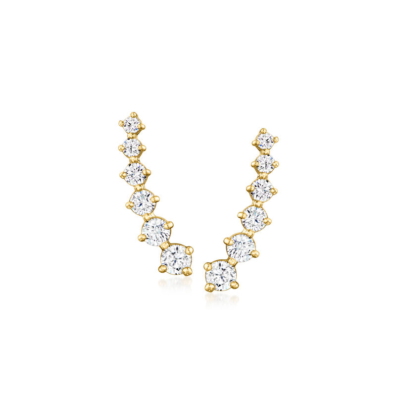 .40 ct. t.w. CZ Ear Climbers in 14kt Yellow Gold  image number 0