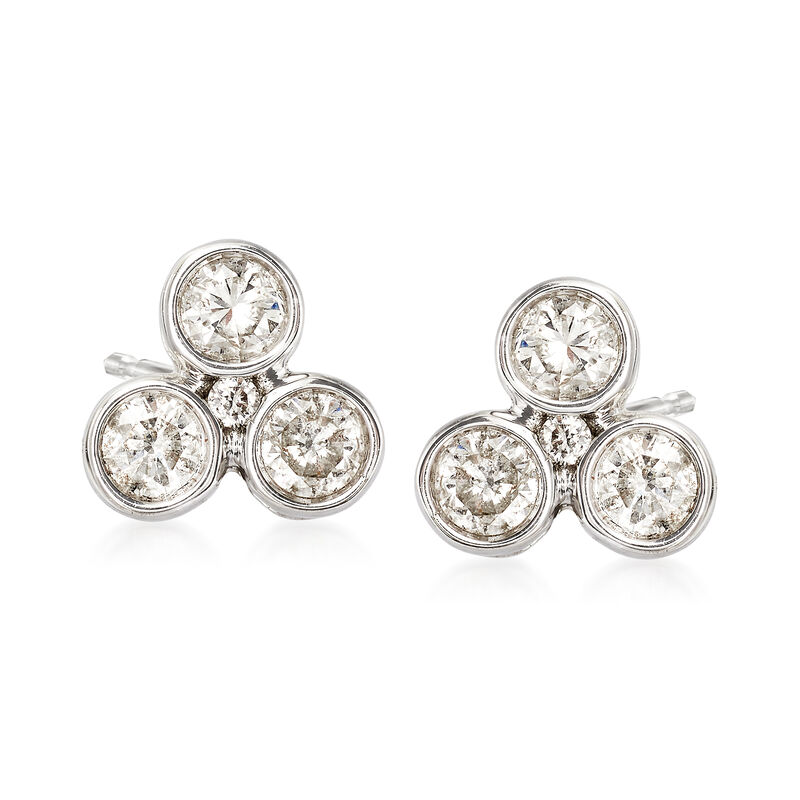 .50 ct. t.w. Bezel-Set Diamond Earrings in 14kt White Gold image number 0