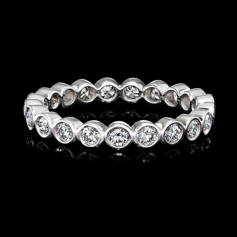 1.00 ct. t.w. Bezel-Set Lab-Grown Diamond Eternity Band in Sterling Silver image number 3