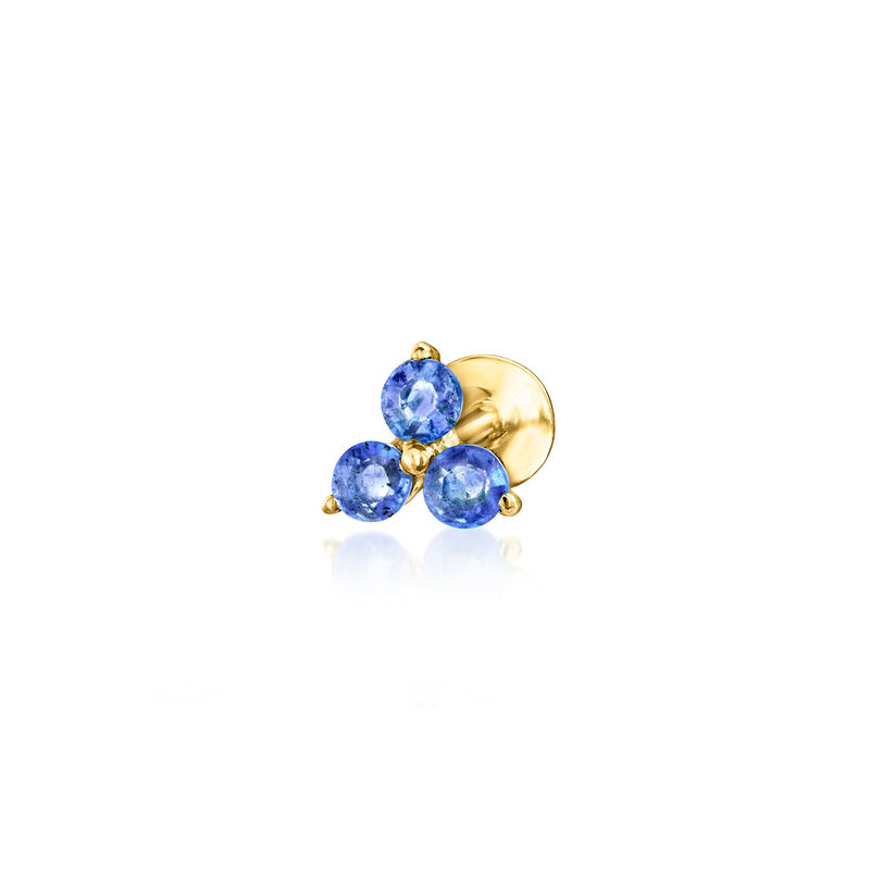 Sapphire Flat-Back Stud Earrings in 14kt Yellow Gold image number 0