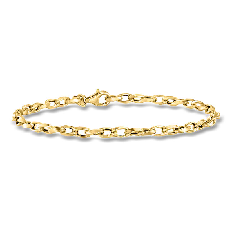 Italian 3mm 18kt Yellow Gold Twisted Cable-Chain Bracelet image number 0