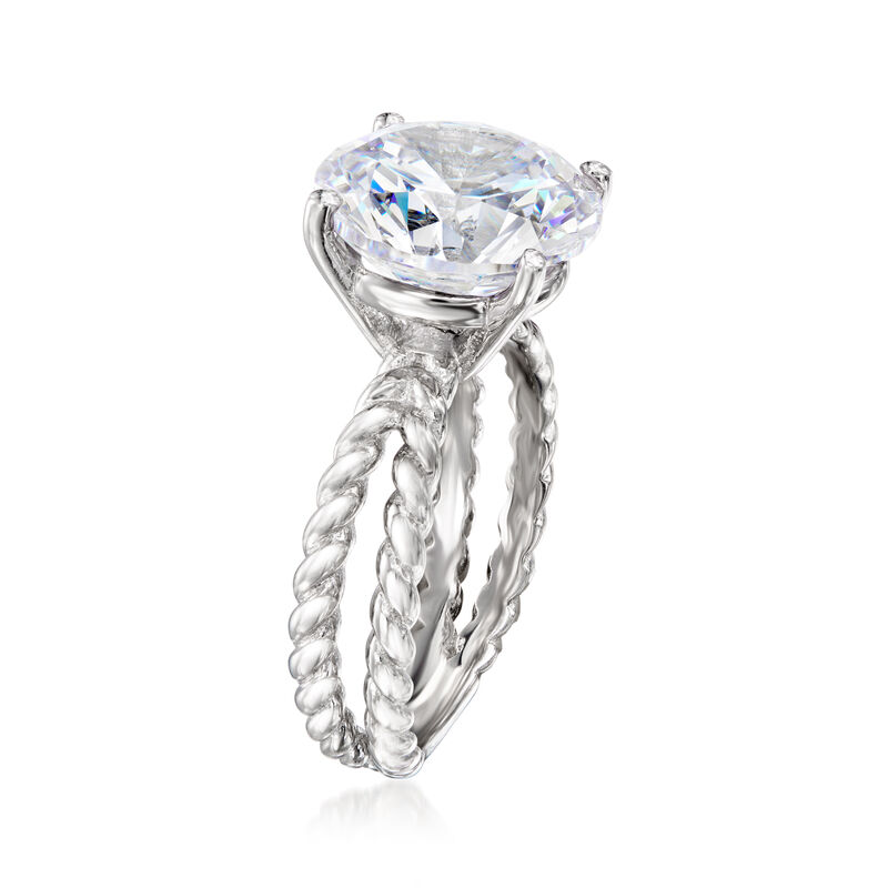 6.25 Carat CZ Open-Space Roped Ring in Sterling Silver image number 2